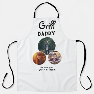 Grill Daddy Modern Oval 3 Photo Father`s Day  Apro Apron