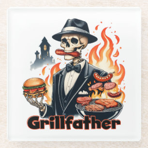 Grill Father Glass Coaster