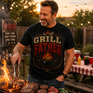 Grill Father Vintage BBQ Retro father's day T-Shirt