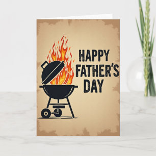 Grill Flames Fathers Day Card