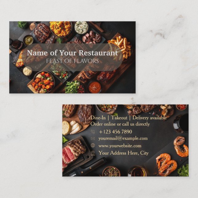 Grill & Greens Restaurant Business Card (Front/Back)