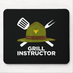 Grill instructor funny bbq pitmaster grilling dad mouse mat