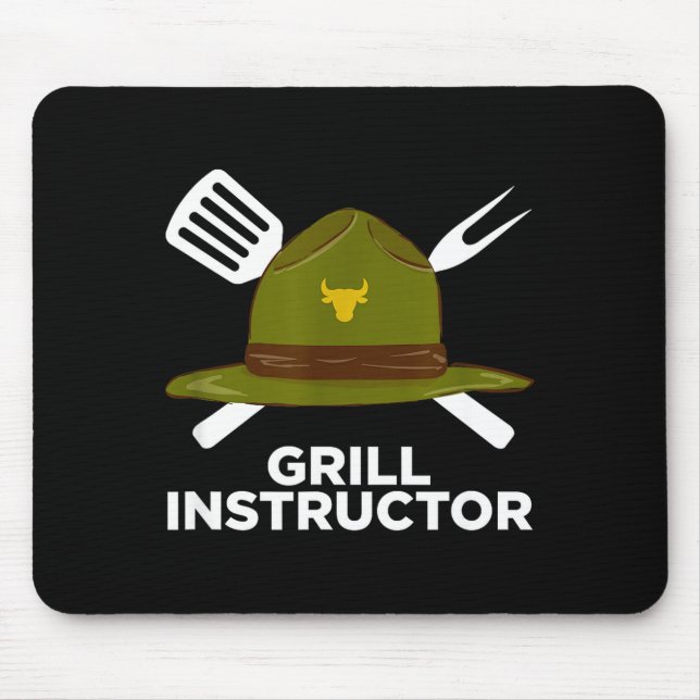 Grill instructor funny bbq pitmaster grilling dad mouse mat (Front)