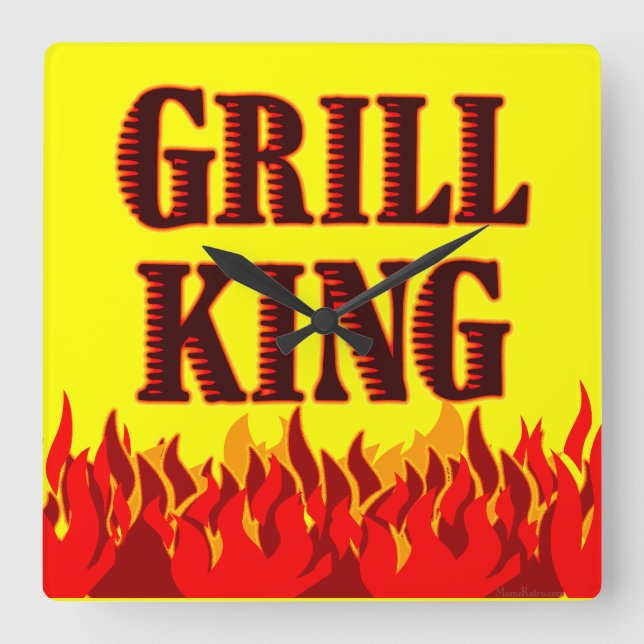 Grill King BBQ Flames Wall Clock (Front)