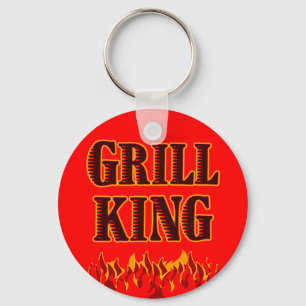Grill King BBQ Saying Keychain