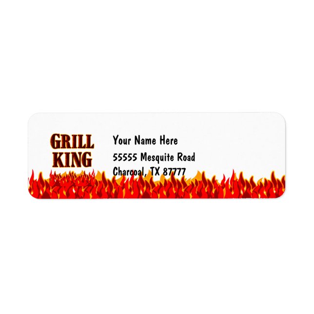 Grill King BBQ Slogan Return Address Labels (Front)