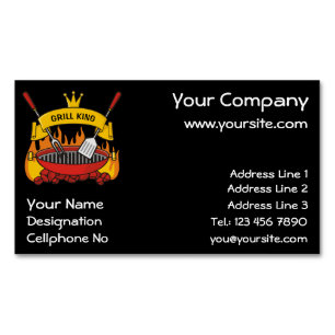 Grill King Magnetic Business Card