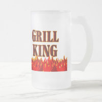 Grill King Red Flames BBQ Saying Mug