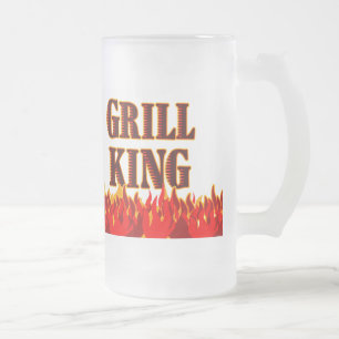 Grill King Red Flames BBQ Saying Mug