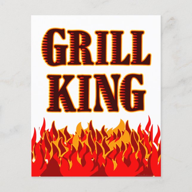 Grill King Red Flames Custom Flyer Template (Front)