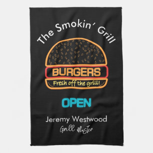 Grill Kitchen Towels Backyard Grill Master Burgers