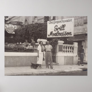 Grill Malmaison, Cannes, France 1930s Poster