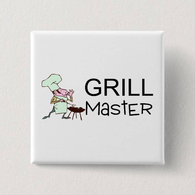 Grill Master 15 Cm Square Badge (Front)