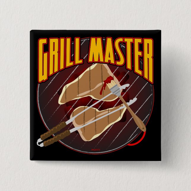 Grill Master 15 Cm Square Badge (Front)