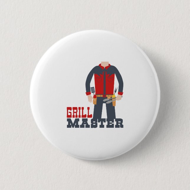 Grill Master 6 Cm Round Badge (Front)