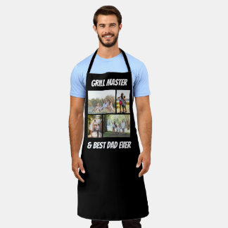 Grill Master and Best Dad Ever 4 Photo Gift Apron