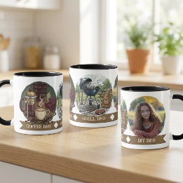 Grill Master and Coffee Dad | Father's Day Photo Mug
