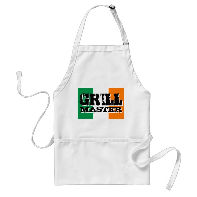Grill master apron | Irish flag background (Front)