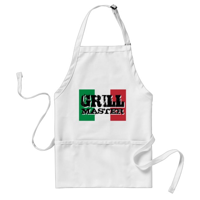 Grill master apron with Italian flag (Front)