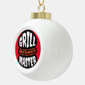 Grill Master BBQ Dad Quote Burger Grilling Cookout Ceramic Ball Christmas Ornament (Right)