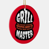 Grill Master BBQ Dad Quote Burger Grilling Cookout Ceramic Tree Decoration (Right)