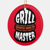 Grill Master BBQ Dad Quote Burger Grilling Cookout Ceramic Tree Decoration (Left)