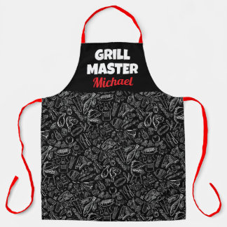 Grill master bbq foodie men dad husband  apron