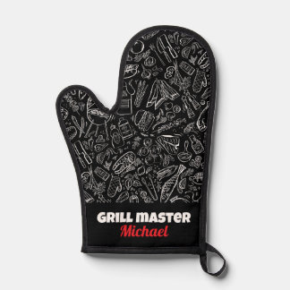 Grill master bbq foodie men dad husband  oven mitt