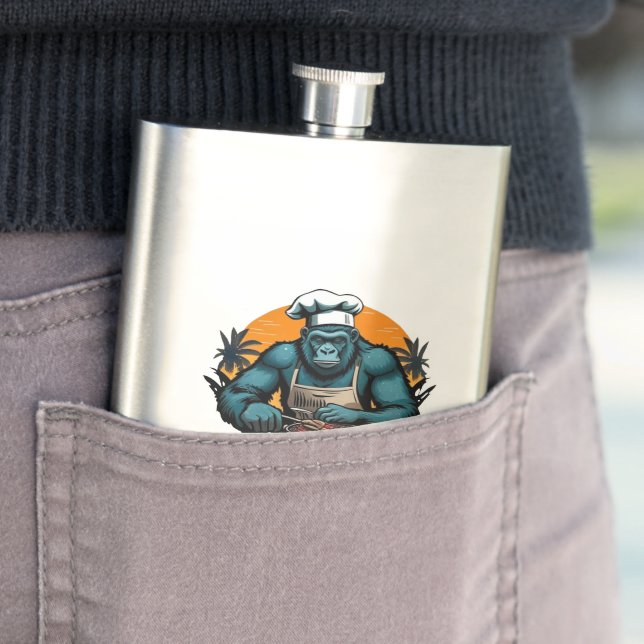 G'rill Master BBQ Griller Fun Pun Hip Flask (In Situ)