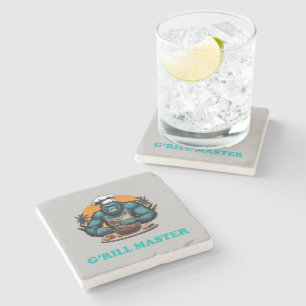 G'rill Master BBQ Griller Fun Pun Stone Coaster