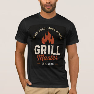 🔥 Grill Master BBQ Restaurant Kitchen Staff Logo T-Shirt