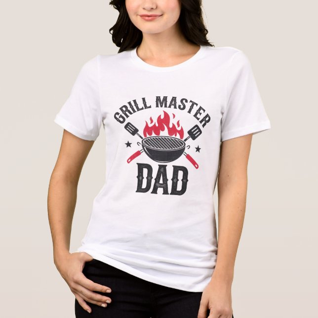 Grill Master Dad – Funny BBQ Father's Day Gift Tri-Blend Shirt (Front)