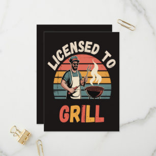 Grill Master Dad Invitation Postcard