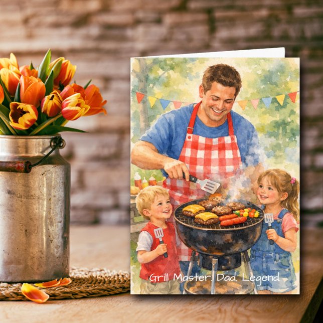 Grill Master Dad Legend Father’s Day BBQ Custom Card (Creator Uploaded)