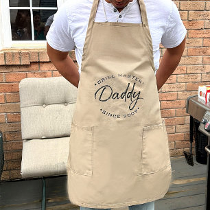 Grill Master Daddy Custom Year Personalised Long Apron