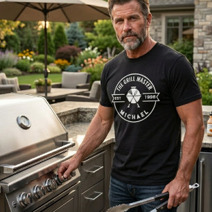 Grill Master Established Year Name Grilling BBQ T-Shirt