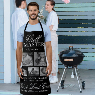 Grill Master Father Photo Collage Apron