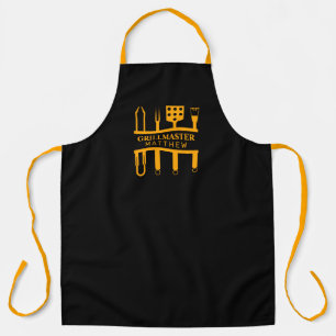 Grill Master fathers day custom orange text Apron