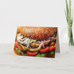 grill master father's day hamburger cheeseburger card