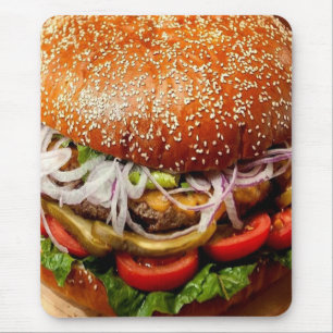 grill master father's day hamburger cheeseburger mouse mat