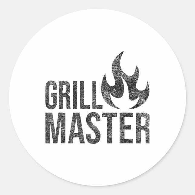 Grill Master Flame Barbecue Bbq Smoke Char Open Fi Classic Round Sticker (Front)