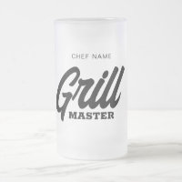 Grill Master glass beer stein mug for BBQ chef