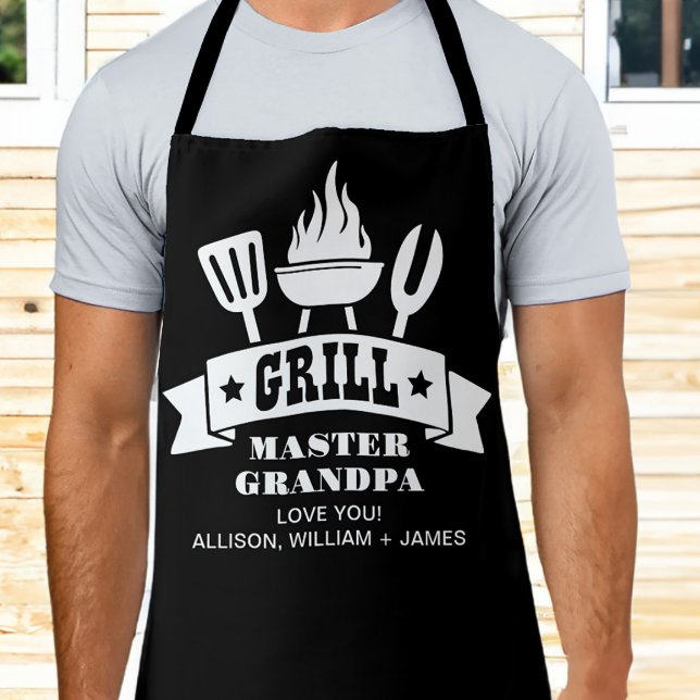 Grill Master Grandpa Black Apron (Creator Uploaded)