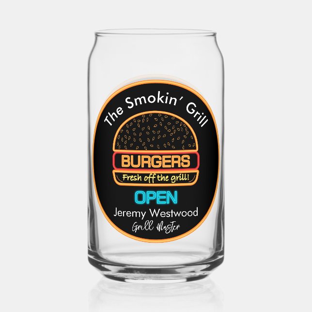 Grill Master Grilling Beer Can Glass Drinkware (Front)