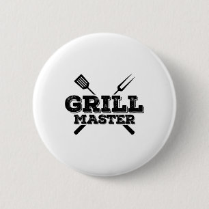 Grill Master Grilling Byrbecue Bbq Smoker Graphic 6 Cm Round Badge