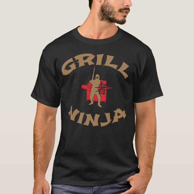 Grill Master Grilling Ninja Meat   Sayings T-Shirt (Front)