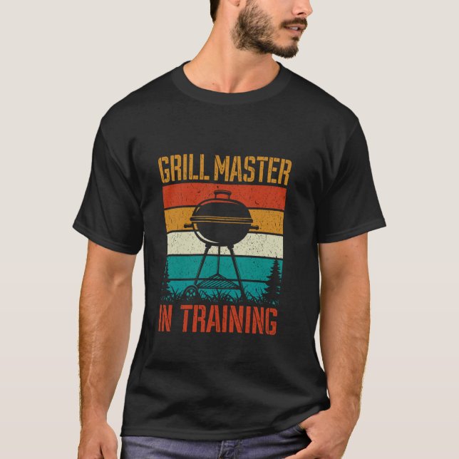 Grill Master In Training Funny BBQ Lover Retro Gri T-Shirt (Front)