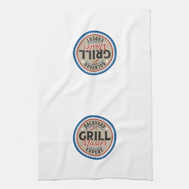 Grill Master Kitchen Towel - Tan (Vertical)