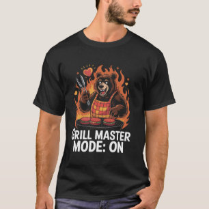 Grill Master Mode ON Funny BBQ Bear Dad 1 T-Shirt