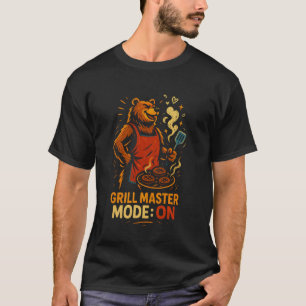 Grill Master Mode ON Funny BBQ Bear Dad T-Shirt